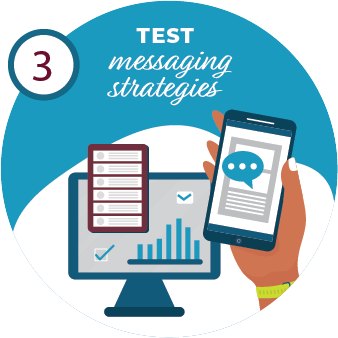 Test Messaging Strategies blue icon