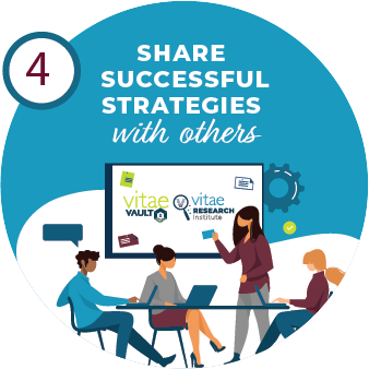 Share Successful Strategies with others blue icon