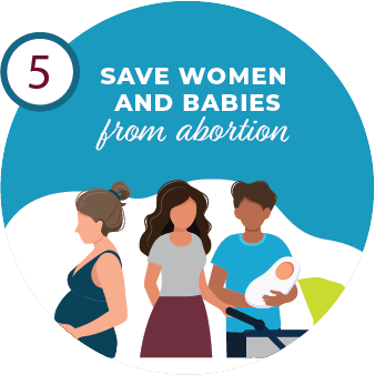 Save Women and Babies from Abortion blue icon