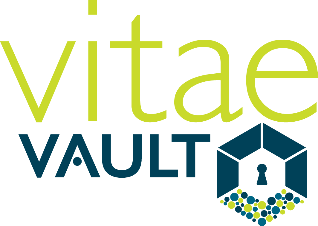 Green and Blue Vitae Vault logo