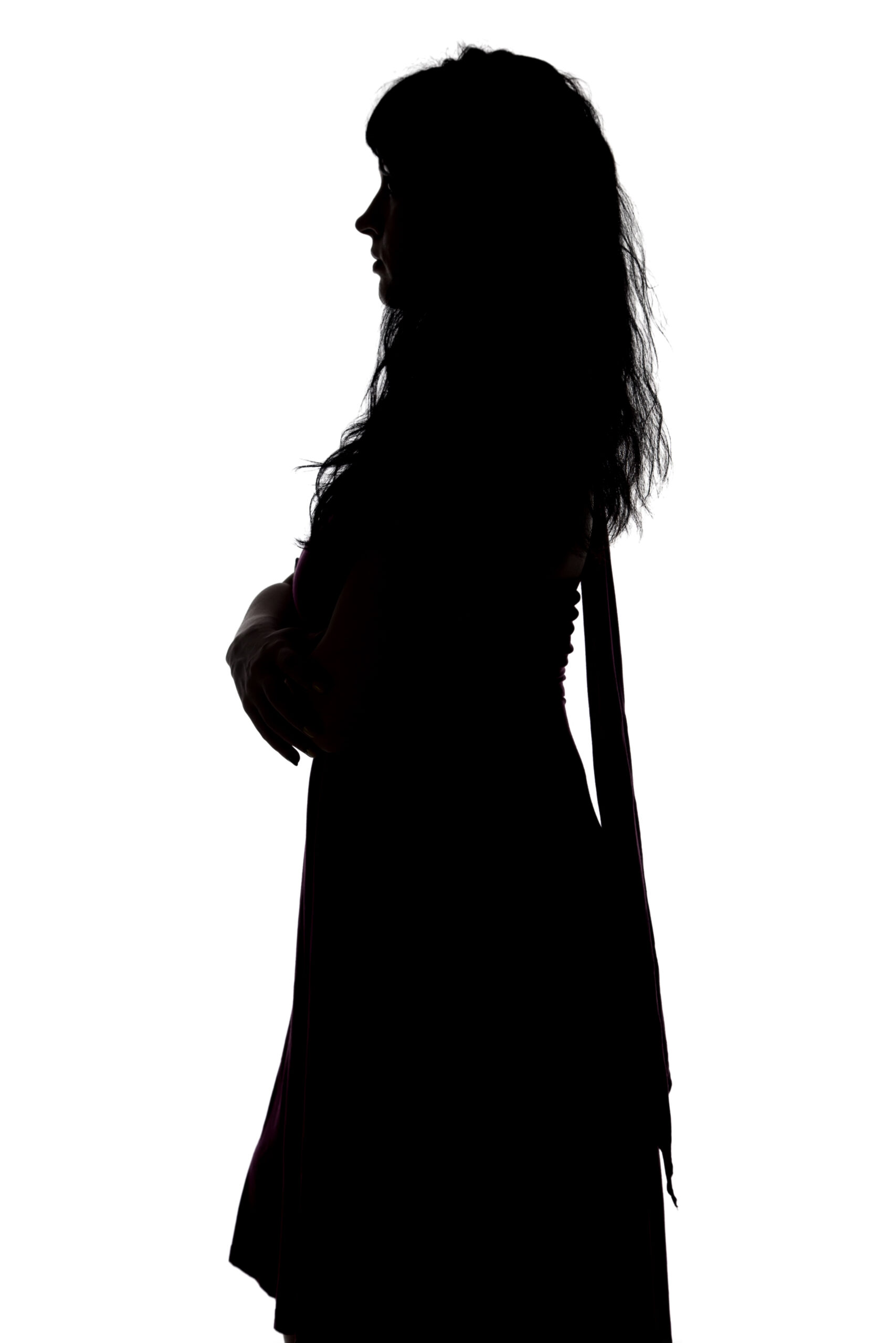 Photo of curvy woman's silhouette in profile Silhouette of woman